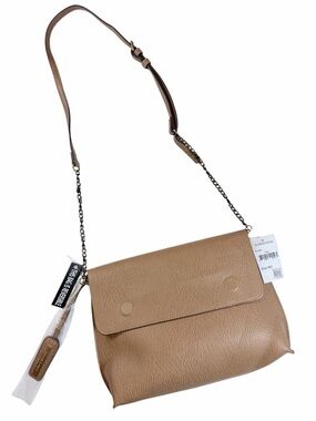 Street Level Reversible Tan Brown‎ Vegan Leather Crossbody Boho Bag